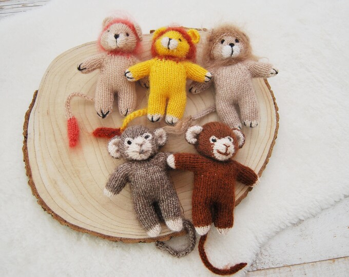 Newborn Photography Prop Cuddle Toy Lion Toy Prop Monkey Newborn Toy Baby Photo Prop Newborn Cuddle Props