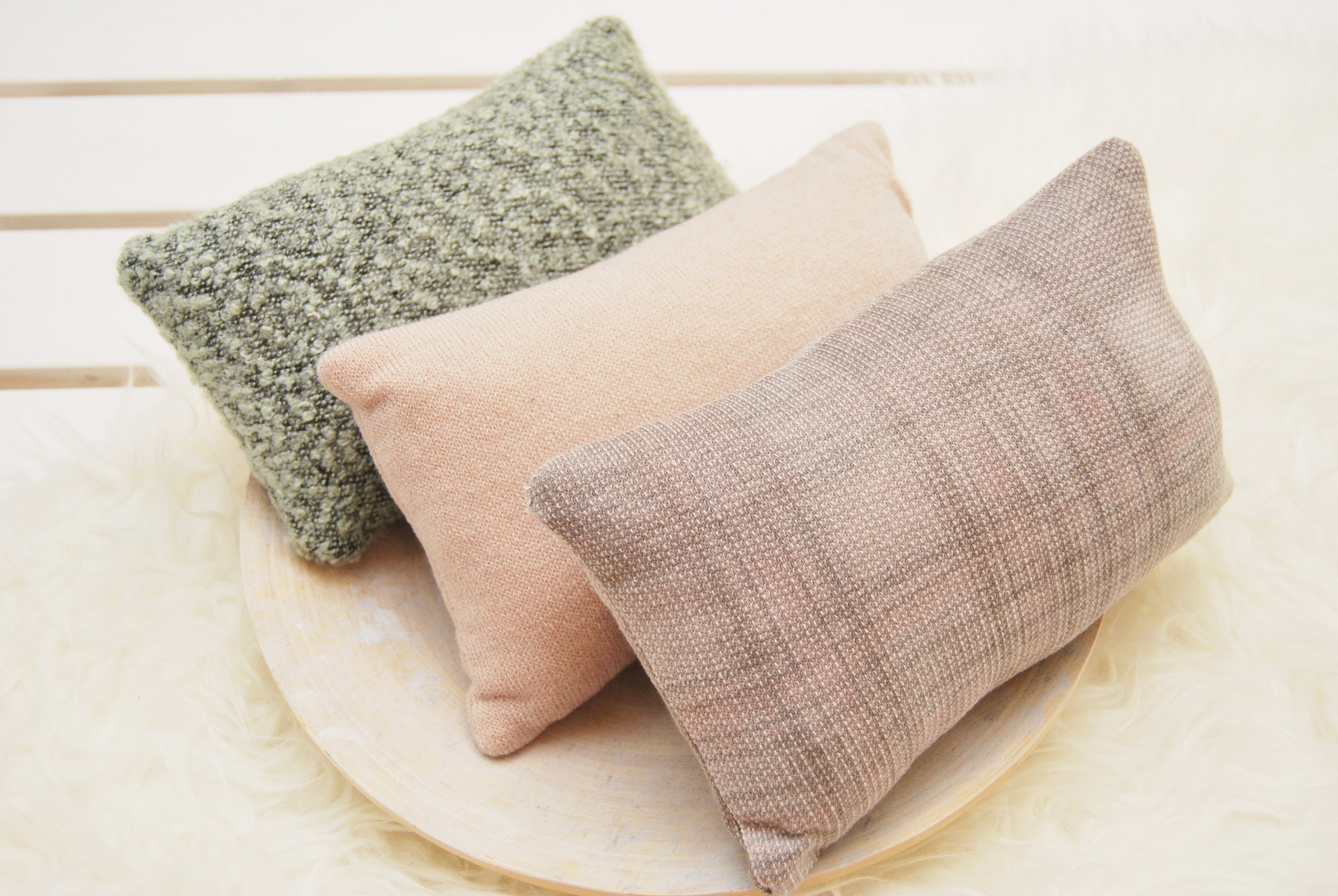 Newborn posing pillow, baby photography pillow neutral beige, newborn