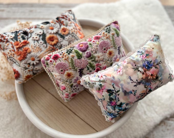 Newborn Posing Pillow Newborn Photo Prop Newborn Pillow Floral Velvet Photography Pillow Autumn Baby Posing Prop Baby Girl Props Photoshoot