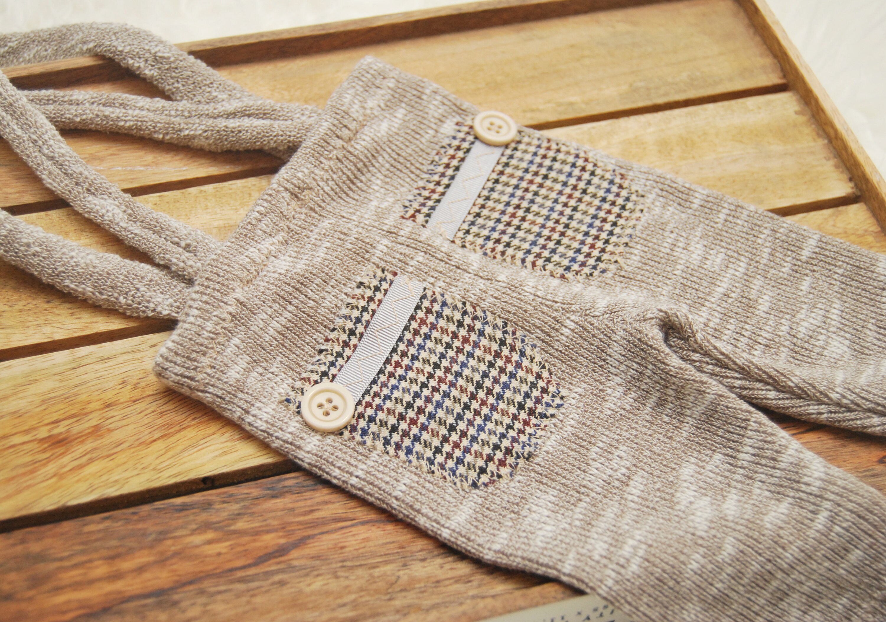 Newborn boy photo outfit, tan newborn suspender pants photography prop