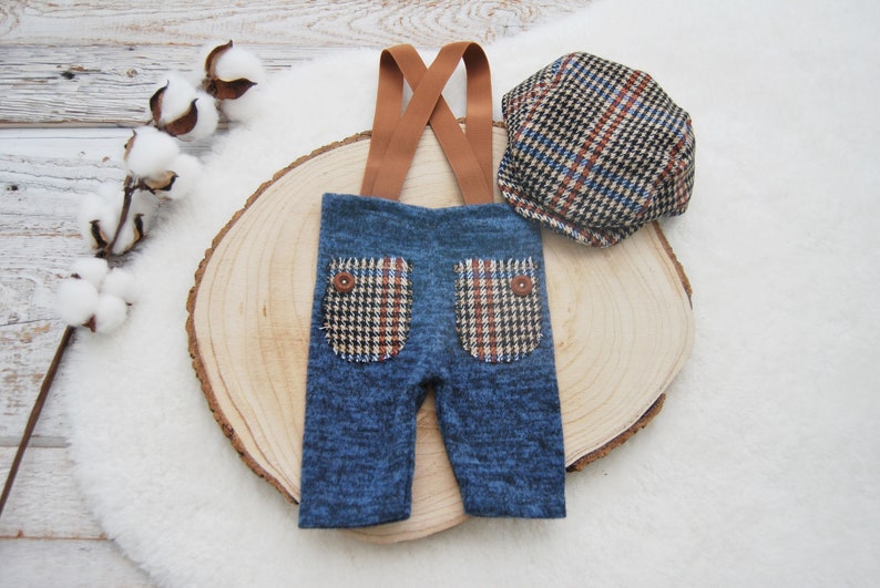 Newborn Boy Set Pants & Newsboy Hat Newborn Photo Outfit Etsy