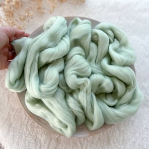 Newborn Prop Merino Wool Layer for Newborn Nest Wool Basket Filler LIGHT MINT Wool Basket Stuffer for Newborn Photography Newborn Layer Prop