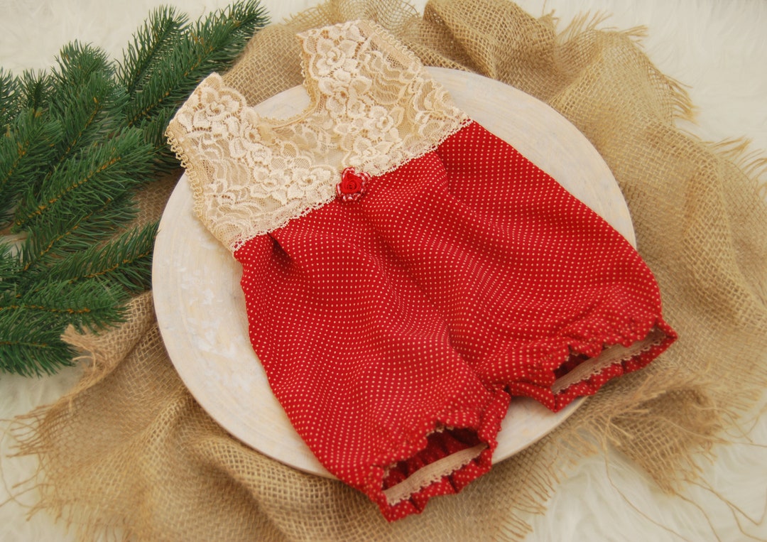 Christmas Romper Baby Girl Photo Prop Newborn Romper Baby Etsy