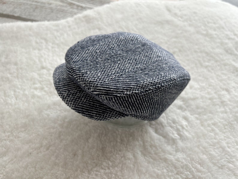 Blue Herringbone Hat Baby Baby Boy Hat Newsboy Flat Cap Newborn Photography Newborn Hat Infant Hat Boy Gift