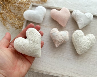 Newborn Photo Prop Lace Cuddle Heart Lovey Heart Baby Prop Newborn Toy Newborn Photography Props Lace Mini Heart Lovie Prop for Newborn Pink
