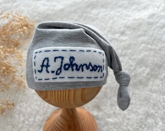 Monogrammed Newborn Hat Baby Boy Personalized Hat Newborn Photography Prop Newborn Beanie with NAME HAT NEWBORN Coming Home Hat Newborn Gift