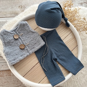 Newborn Photography Outfit Baby Boy Blue Coming Home Outfit Newborn Photo Prop