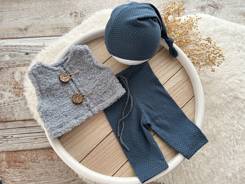 Newborn Photography Outfit Baby Boy Blue Coming Home Outfit Newborn Photo Prop