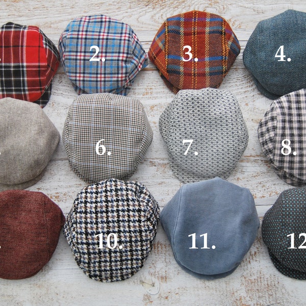 Baby boy flat cap photography prop CHOOSE YOUR SIZE newsboy cap for photography newborn sitter photography hat