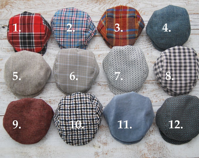 Baby boy flat cap photography prop CHOOSE YOUR SIZE newsboy cap for photography newborn sitter photography hat