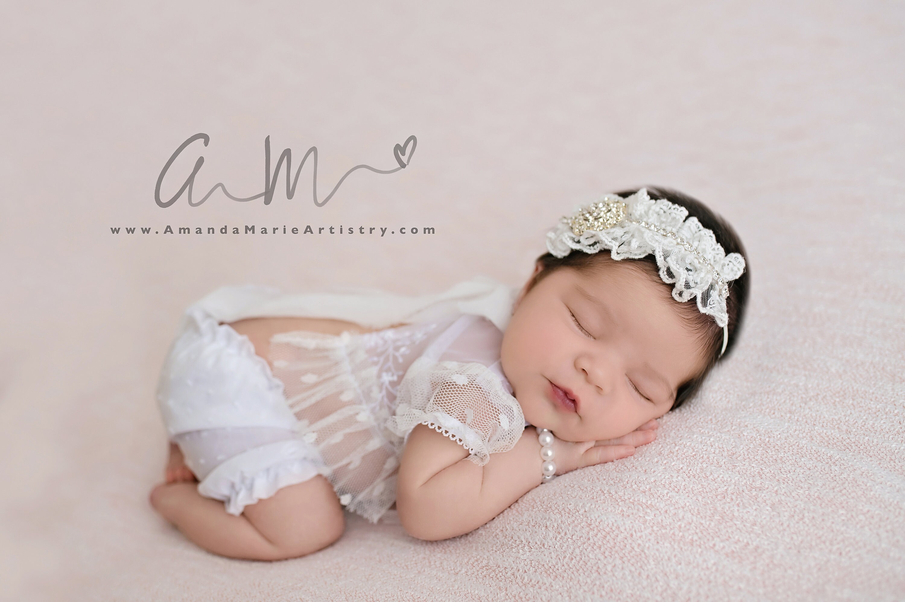 White newborn photo outfit, lace newborn dress & bloomers, newborn