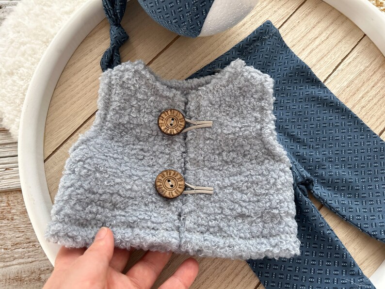 Fur Vest Newborn Pants Newborn Sleepy Hat Baby Boy Outfit