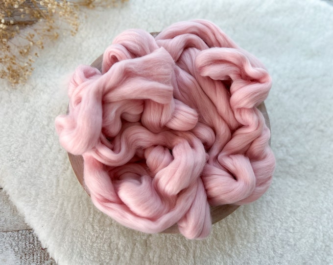 100% Merino Wool Fluff for Newborn Photography Newborn Photo prop Basket Stuffer Basket Filler Newborn Layer Baby Prop Pink Wool for Nest