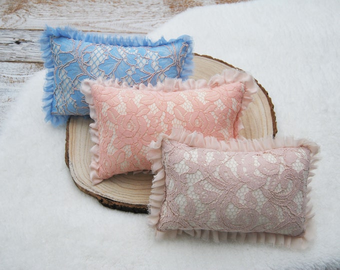 Newborn posing pillows Lace ruffled pillows for newborn photography Newborn photography props baby pillow photography