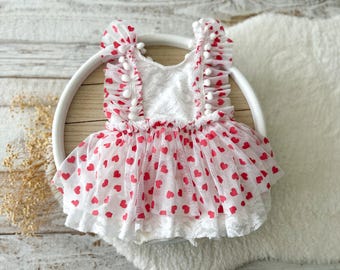 First Birthday Outfit Girl Heart Love Cake Smash Outfit Sitter Romper Baby Girl Photo Prop Sitter Outfit Baby Girl 1st Birthday Party Dress