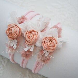 Flower baby girl headband photo prop newborn photography tieback headband