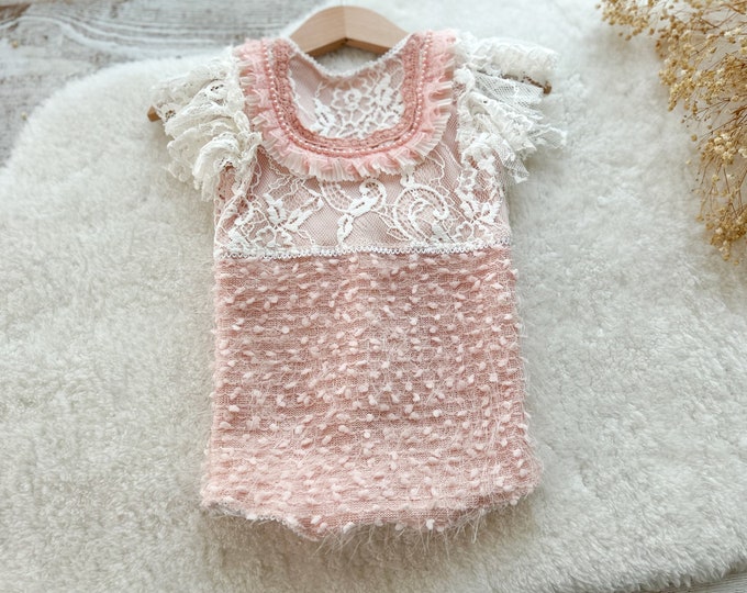 Baby Girl Photo Outfit SITTER Romper Photo Prop Cake Smash Romper Baby Girl 1st Birthday Outfit Photography Prop Outfit Pink Ruffled Romper