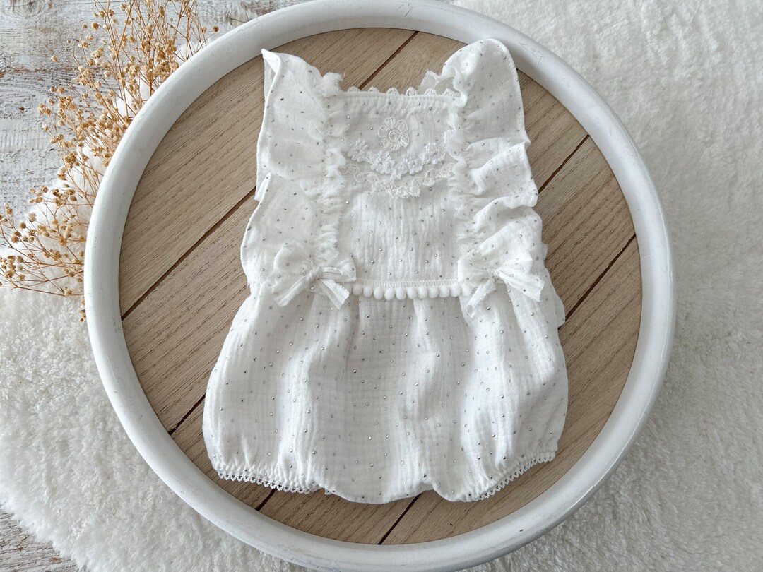 White Newborn Romper Girl Newborn Photo Outfit Newborn Photo Prop Baby — free download