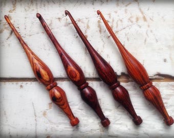 Wooden Crochet Hook / Hand-turned Cocobolo Crochet Hook