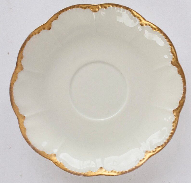 Haviland Limoges RANSON Saucer White Scalloped Edge Gold Etsy