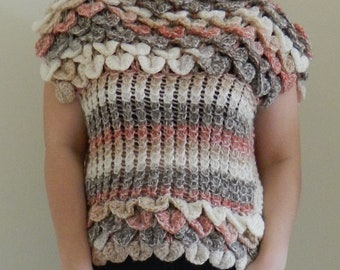 Icarus Burnt Hand knitted and crochet sleeveless Jumper