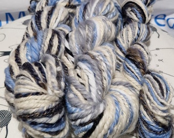 Snow night handspun yarn