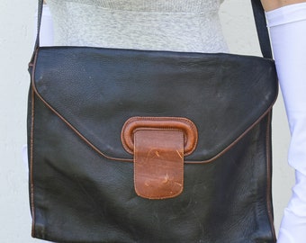 Vintage 90s Black Leather Shoulder Bag: Small Crossbody Purse - Etsy