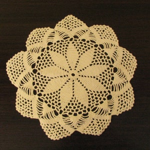 Vintage Crochet Lace Doily: Handmade Cotton Table Center (15.4&quot; Round)