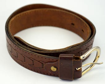 Italian Vero Cuoio Belt Retro Genuine Brown Leather Ladies Italian Vero Cuoio Belt Retro Genuine Brown Leather Ladies