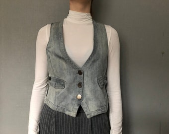 deadstock 80s～90s メタルコインボタン デニムベスト L 日本製 カスタムデニムベスト8 1990s リーバイス 70505 38 バイカー