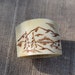 Vintage Deer Antler large men ring with engraved landscape forest Original natural animal irregular slice Ring Hartshorn trinket genuine