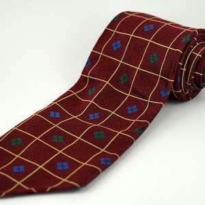 Jacques Ploenes Silk Tie: Red Checkered Necktie, Handmade