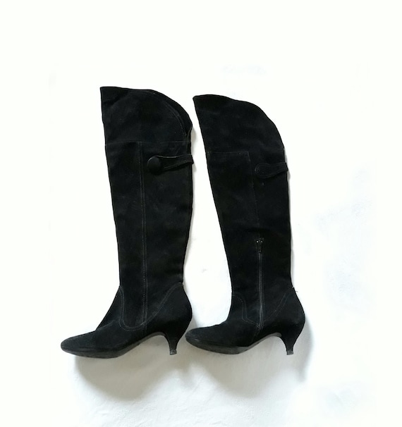 Over The Knee Boot - Black Suede 40