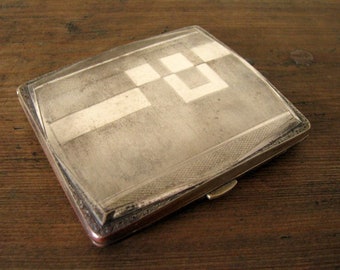 Vintage Silver Plated Cigarette Case, German Tobacco Card Holder