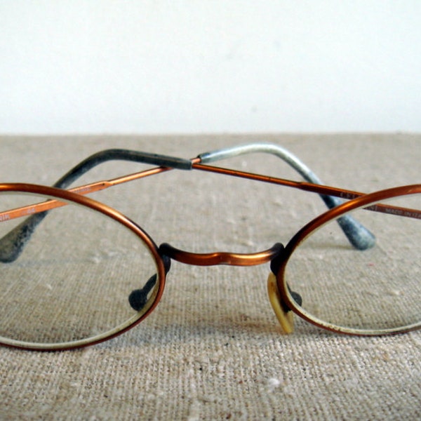 CELLINI montatura per occhiali da vista vintage in bronzo occhiali rotondi italiani Donna Occhiali da sole Boho chic anni '80 occhiali rotondi ovali europei retrò