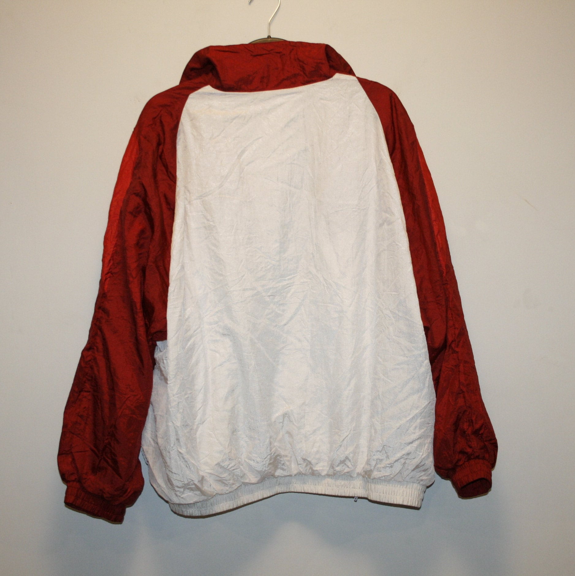 Vintage White Red Sport Men Shelljacket Spring Windbreaker
