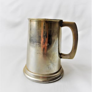 English Pint Mug Beer Stein Silver pate pitcher Gift for Him Beer Mug Silver Plated Tankard