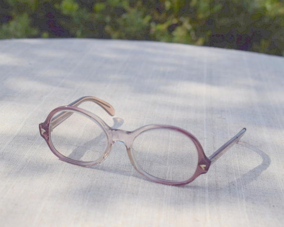 Vintage oval brown pink eyeglasses from the 80s M… - image 1