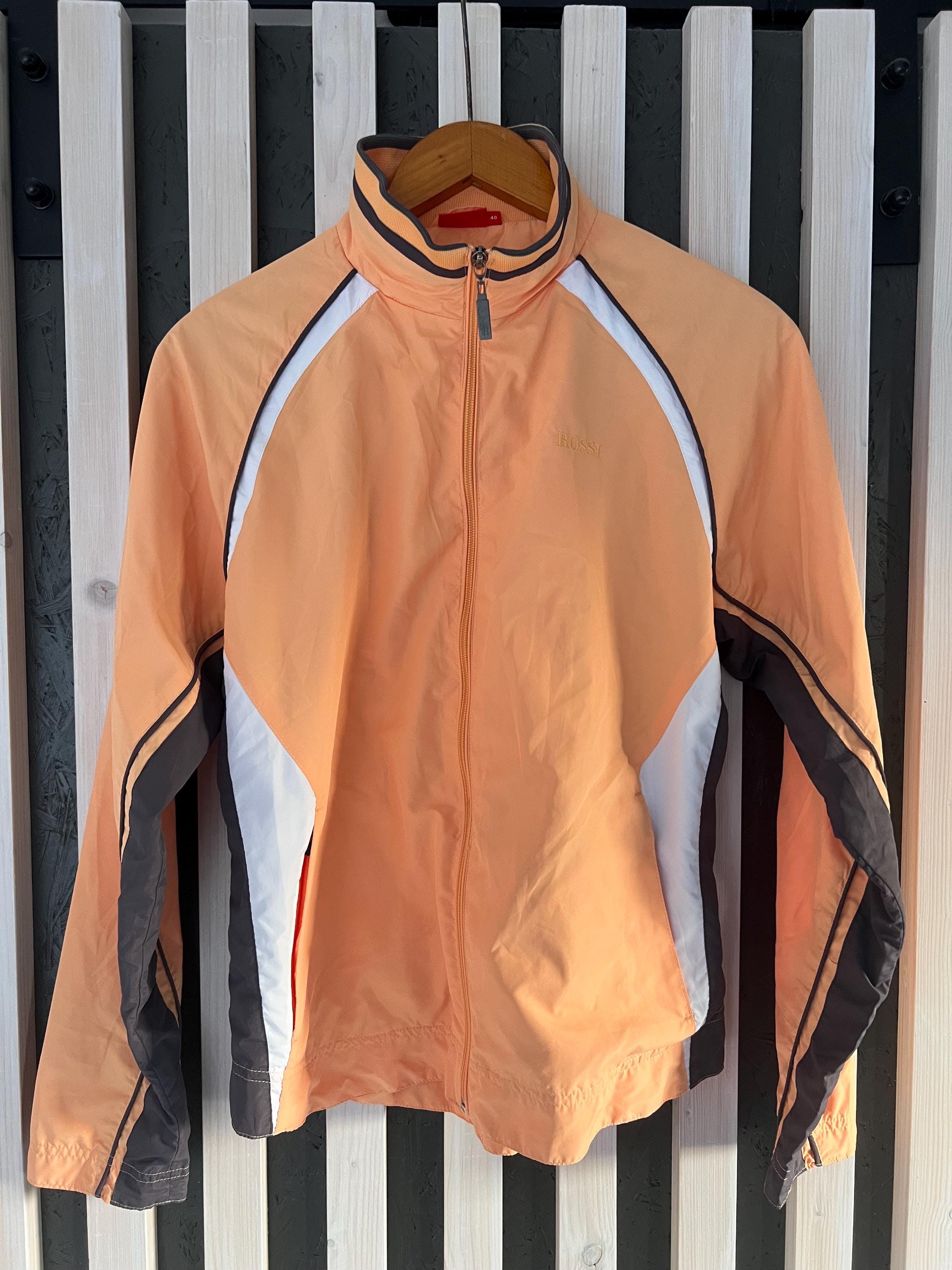 Vintage Vittorio Rossi Peach Striped Track Jacket, 90s Athleisure
