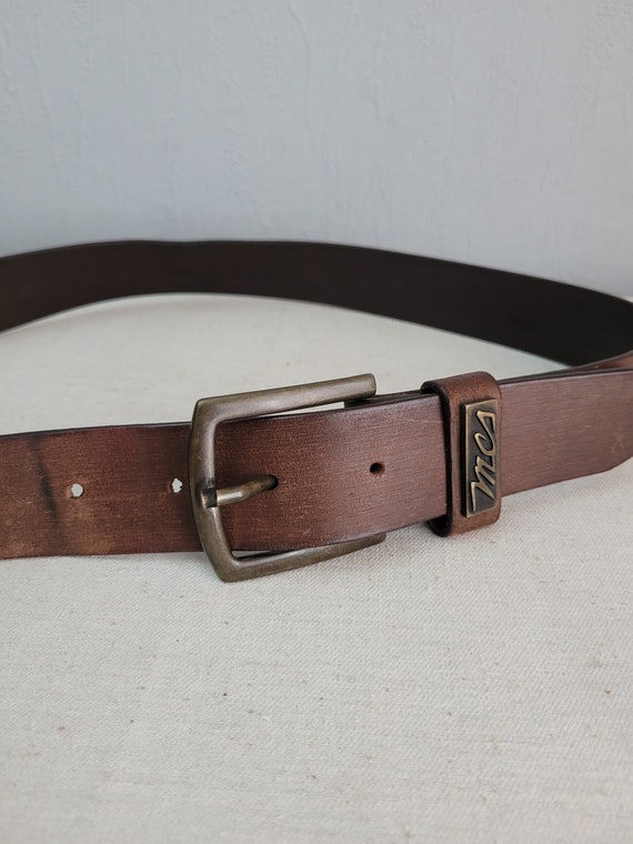 Vintage Leather Belt in Brown | Sturdy Unisex Wai… - image 2