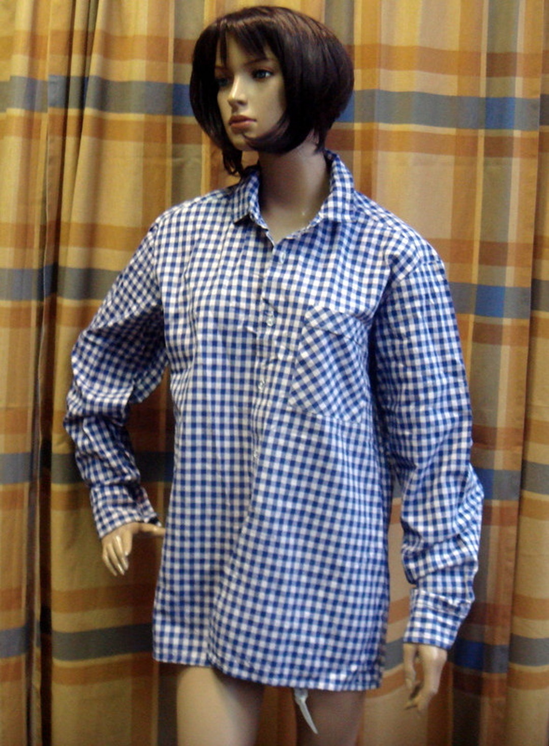 Soviet Vintage Shirt Cotton Men / Unisex Shirt Checkered Soviet Vintage Shirt Cotton Men / Unisex Shirt Checkered