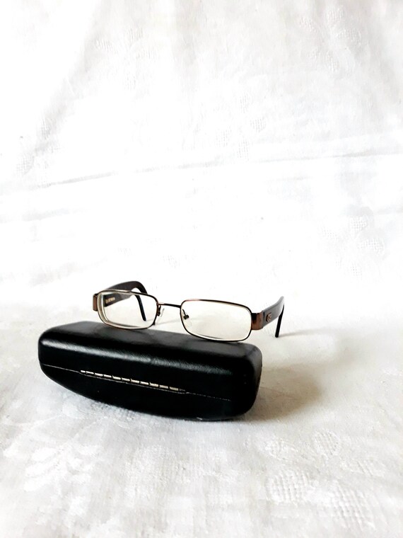 Vintage metal bronze frame eyeglasses GUCCI plastic b… Gem