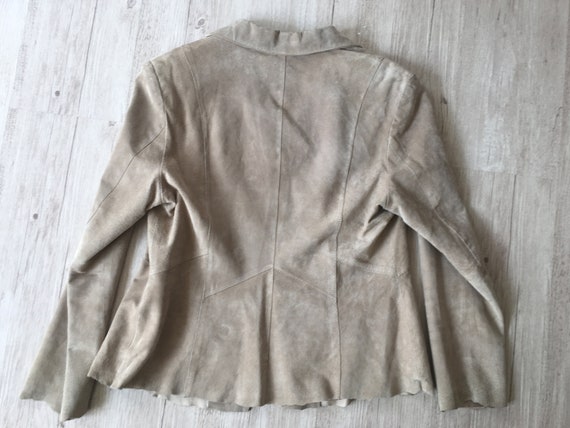 Vintage suede leather jacket Women Western Beige … - image 10