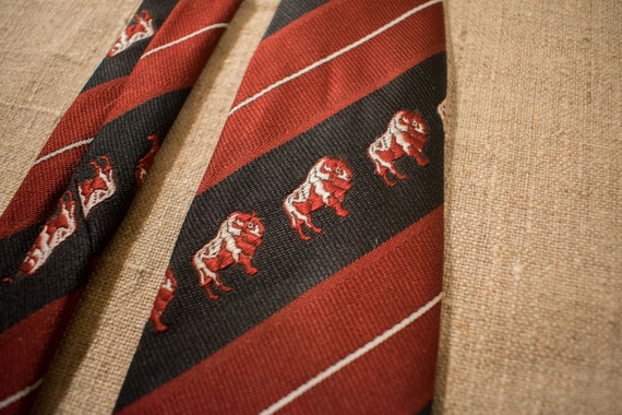 Vintage swedish necktie by Silja Animal aurochs p… - image 3