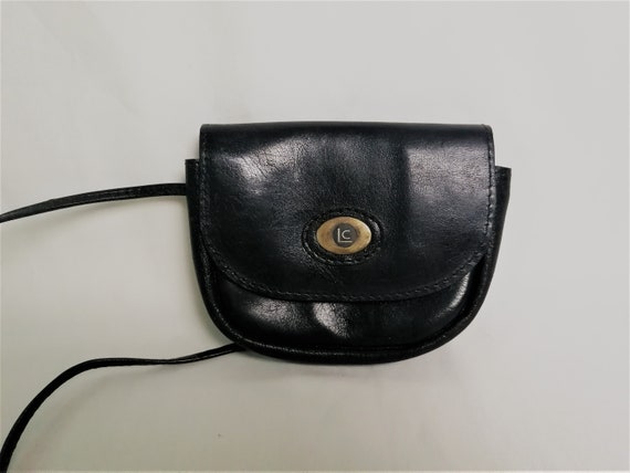 Vintage Swedish small crossbody bag Black leather