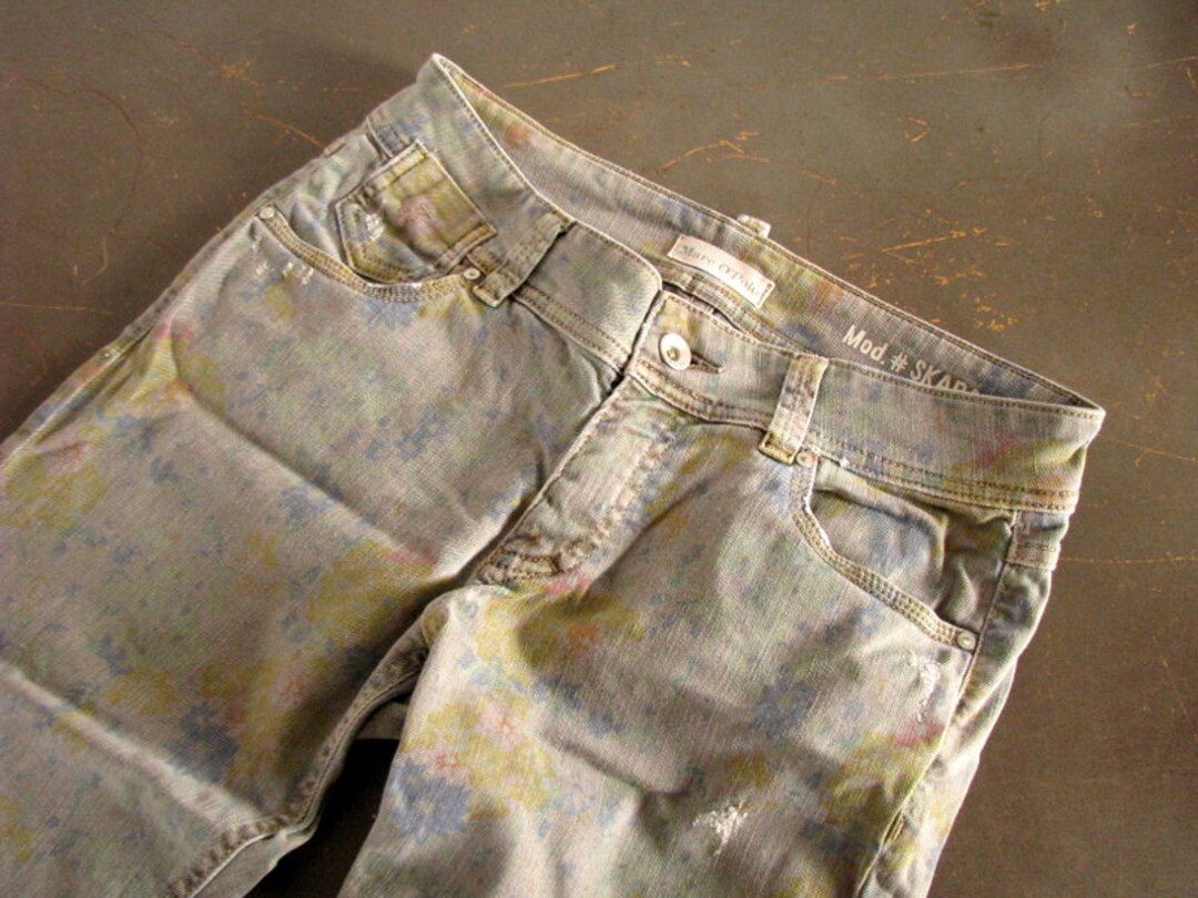 Pantalones coloridos vintage Marco Polo para mujer Vaqueros florales de cintura baja Talla S M Ropa alemana Etsy Mexico