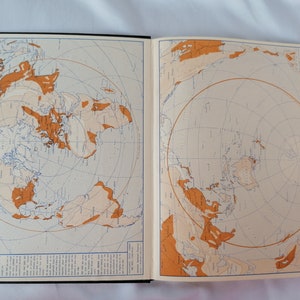 Vintage Collins Longmans Study Atlas Mappe del mondo Atlante geografico quattordicesima edizione con foto anni '62