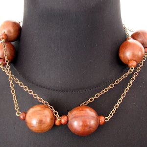 Vintage wooden beads Natural wood beads Wood necklace Women accessory Mid century modern beads Handmade beads