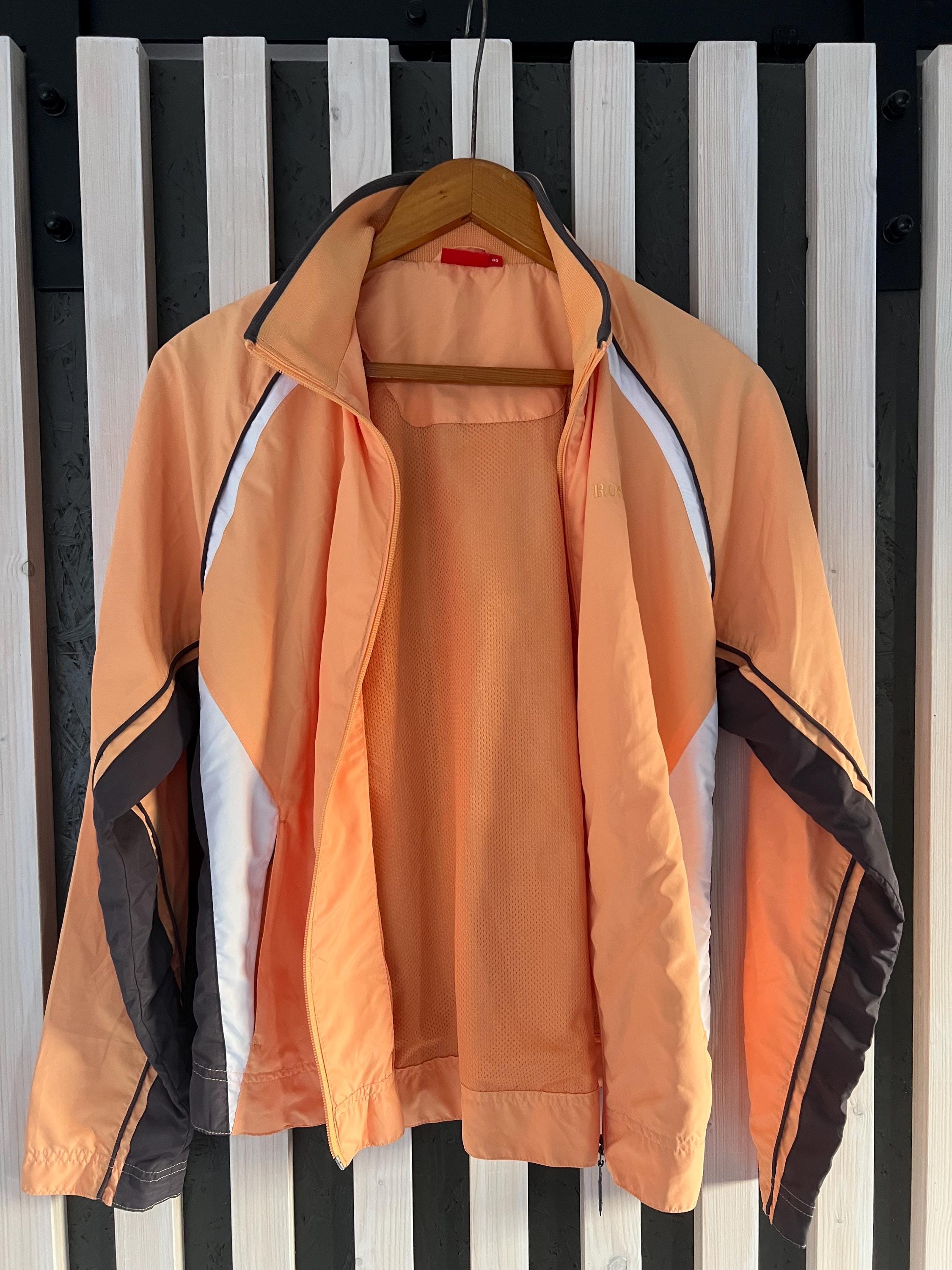 Vintage Vittorio Rossi Peach Striped Track Jacket, 90s Athleisure