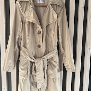 Vintage oversized beige belted trench coat TUZZI Designed in Germany